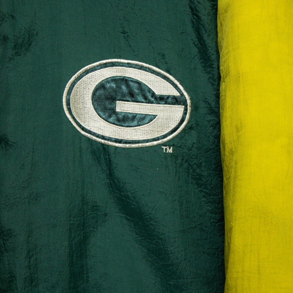 Logo 7 Green Bay Packers Jacket Mens Large Green Yellow Good Vintage 90s NFL - Picture 6 of 10